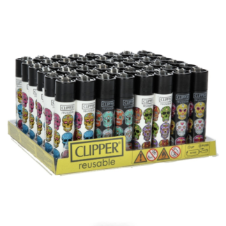 48 x Briquet Clipper Triple Skull