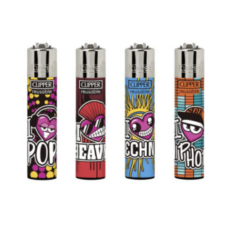 48 x Briquet Clipper I Love Music