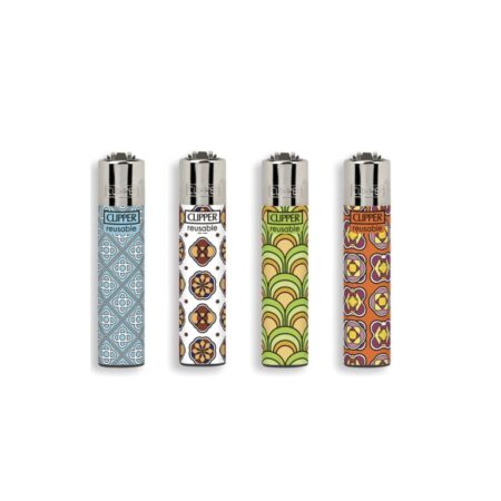 4 x Briquet Clipper Micro Vintage Pattern