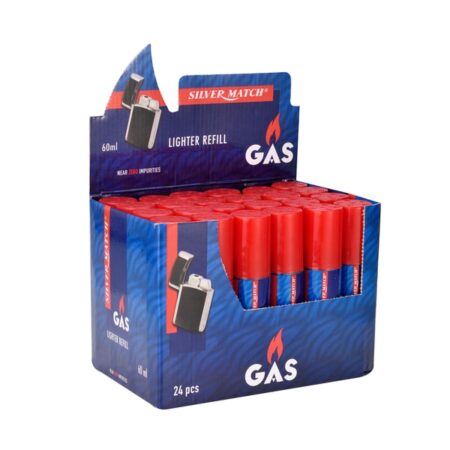 24 x Gaz briquet 60ml Silver Match